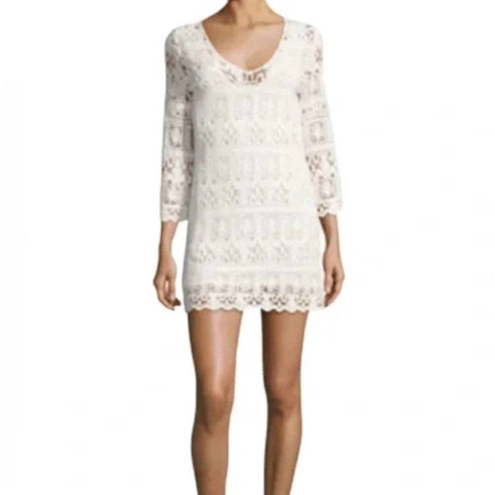 ba&sh Cream V-Neck Bell Sleeve Sundress